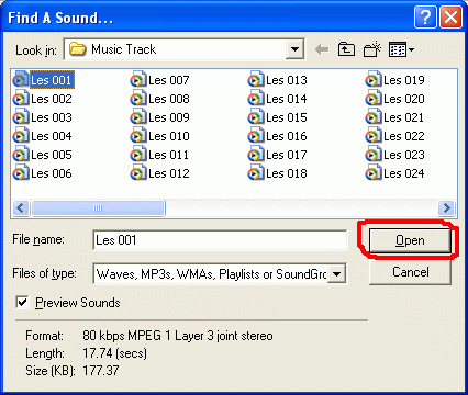 Select an mp3 file