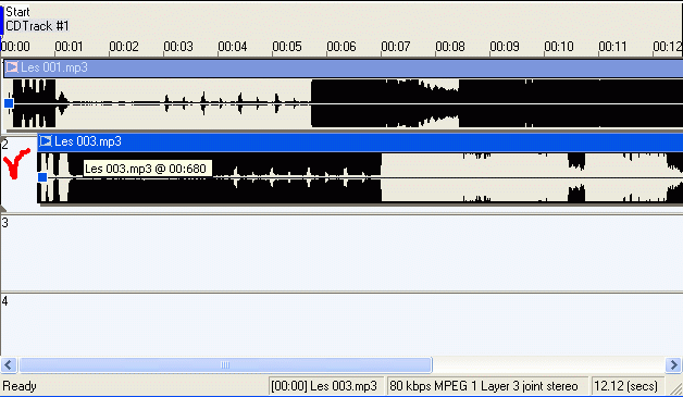 Adjust the position of the combined files