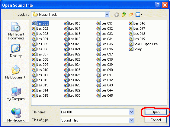 Select an audio file