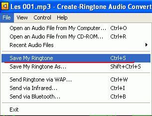 Select a directory to save the ringtone